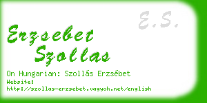 erzsebet szollas business card